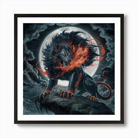 Lion Of The Night 3 Art Print