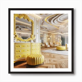 Yellow Living Room Poster