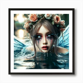 Creepy Fairy In Water Art Print