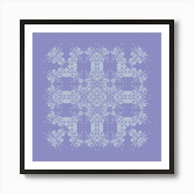 Ornate Motif Lilac And Grey Art Print