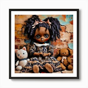 Rag Doll With Stuffed Animals 1 Art Print