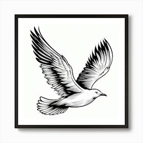 Line Art gull 1 Art Print