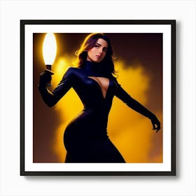 Woman Holding A Torch Affiche