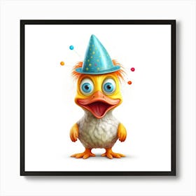 Duck In A Party Hat Art Print