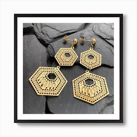 Geometric Earrings Art Print