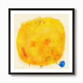 Big Sun And Cute Earth Art Print