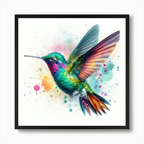 Colorful Hummingbird 2 Art Print