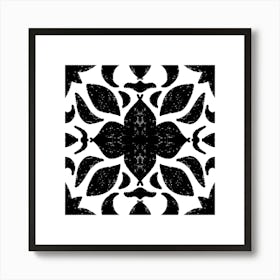 Black And White Floral Pattern 15 Art Print