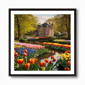 Tulips In The Garden 13 Art Print