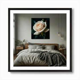 White Rose On Canvas Art Print