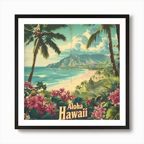 Vintage Aloha Hawaii Poster Art Print