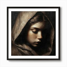 Girl In A Hood Art Print