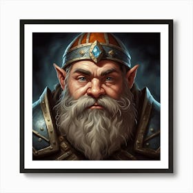 Bearded Dwarf Warrior of the Underworld Art Print