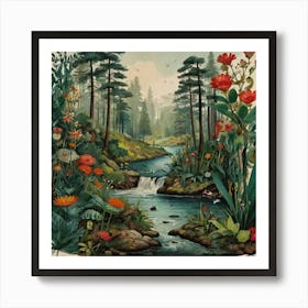 River In The Forest 1 Art Print