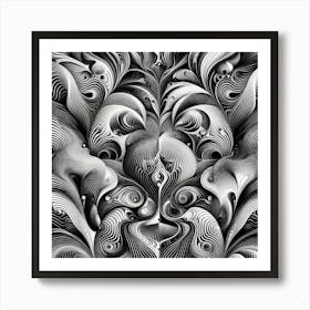 Black and White Abstract Art 294 Art Print