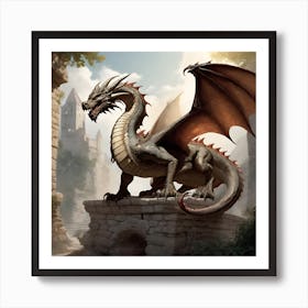 Dragon On A Bridge Art Print