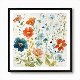 Watercolor Flowers 43 Art Print