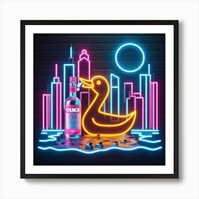 Duck Vodka Neon Sign Art Print