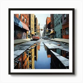 City In A Puddle Art Print