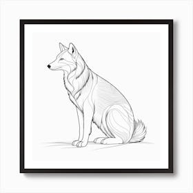 Wolf Drawing Art Print