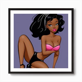 Black Girl In Bikini Art Print
