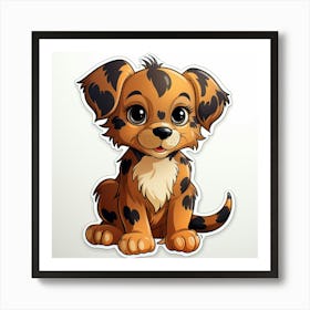 Cute Puppy Sticker Art Print