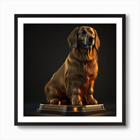 Golden Retriever Statue 1 Art Print