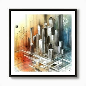Abstract Cityscape 17 Art Print