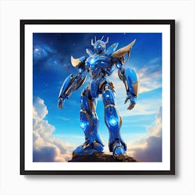 Blue Robot Art Print