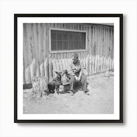 Black Aleck Dickinson And His Dog Snoop, Dickinson Is A Single Shacker In Iron County, Michigan By Russell Lee Art Print