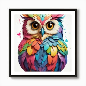 Colorful Owl Art Print