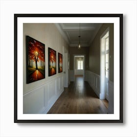 Hallway Stock Videos & Royalty-Free Footage 9 Art Print