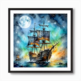 Of A Pirate Ship 1 Art Print