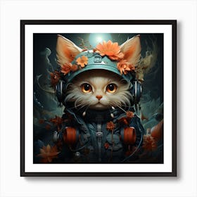 Cat In Space Art Print