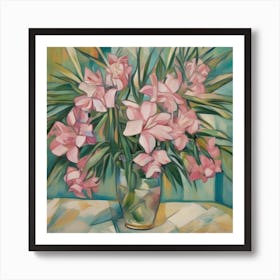 Pink Lilies , Oleanders, Vincent Van Gogh Art Print Art Print