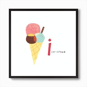 I is for Ice Cream Art Print