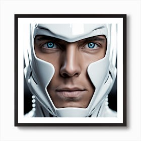 3d Photography, Model Shot, Man In Future Wearing Futuristic Suit, Beautiful Detailed Eyes, Professional Award Winning Portrait Photography, Zeiss 150mm F 2 Art Print