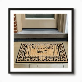 A Photo Of A Door Mat With A Welcome Mat Pattern 20 Art Print