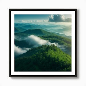 Sunrise Over The Blue Ridge Mountains Art Print