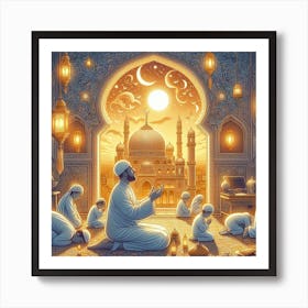 Muslim Prayer Ramadan Art Print