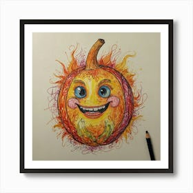 Pumpkin Face 5 Art Print