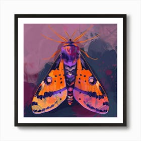 Moth on purple Art Print