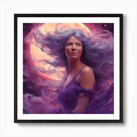 Purple Moon Goddess Art Print