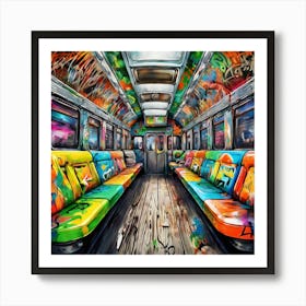 Graffiti train Chicago windy city Art Print