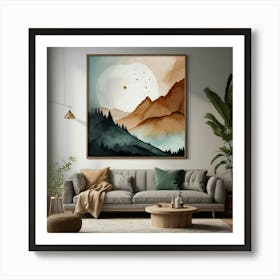 Mountain Landscape Painting Art Print