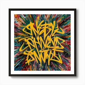 Graffiti-Style Text Abstract Background Elements Art Print Art Print