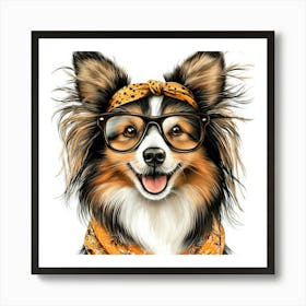 Dog With Glasses 79 Poster