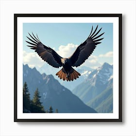 A Majestic Andean Condor Soaring Above The Mountains 3 Art Print