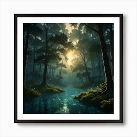 Forest In The Sun 1 Art Print