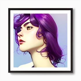 Purple Haired Girl 3 Art Print